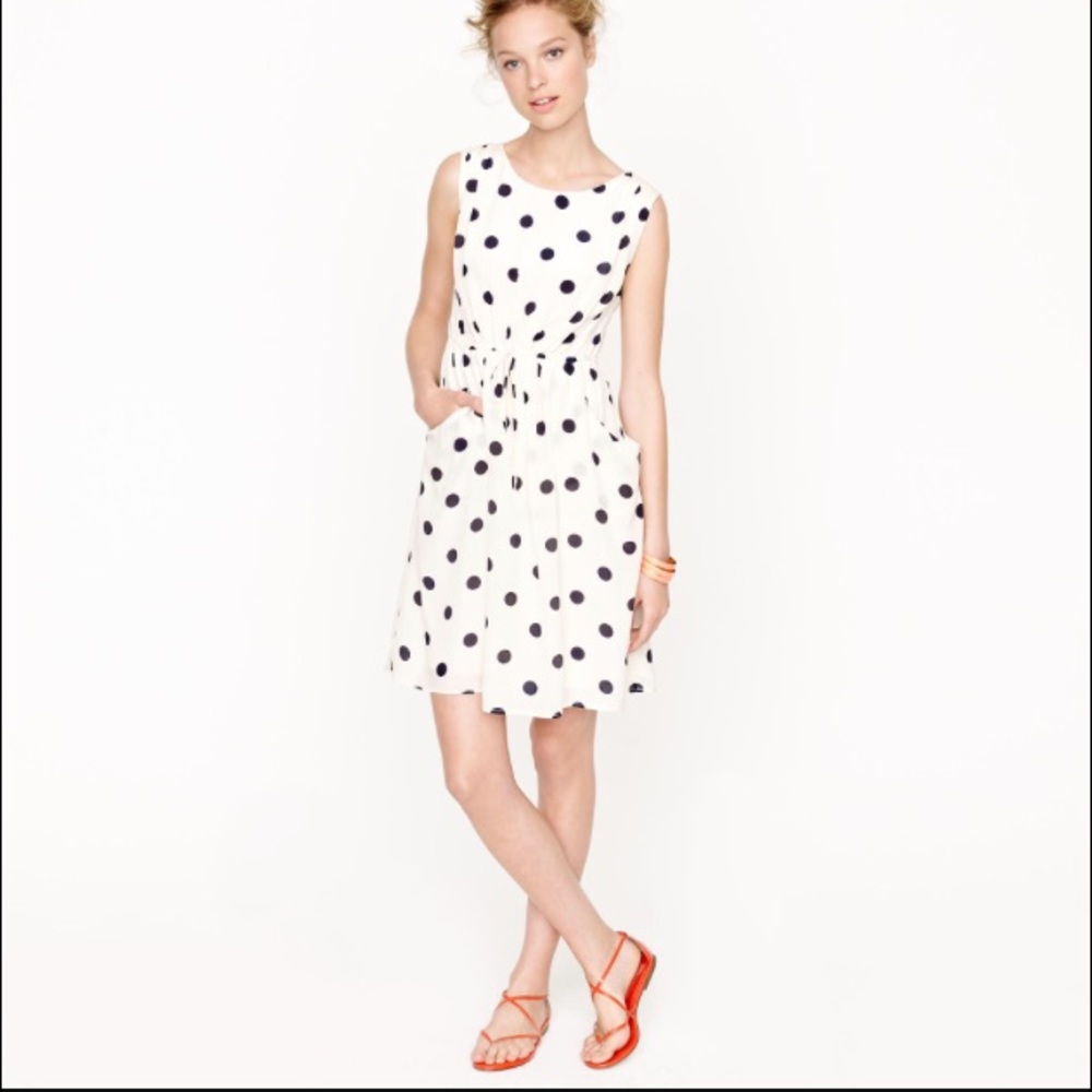 J. Crew 100% Silk Scatter Dot Dress